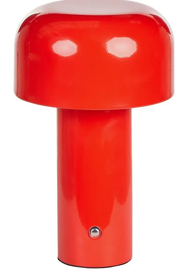 Smickrande bordslampa i röd färg gjord i järn.